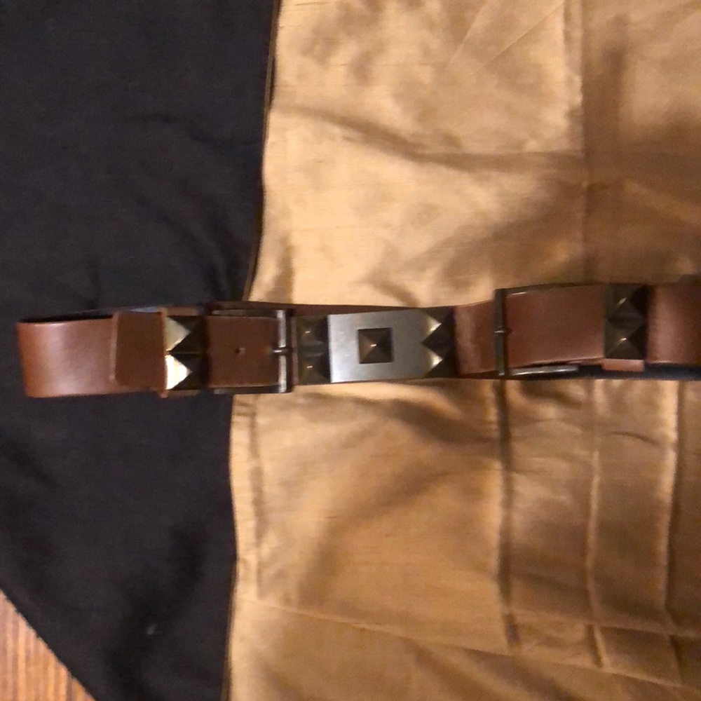Suzi Brown double buckle belt silver hardware